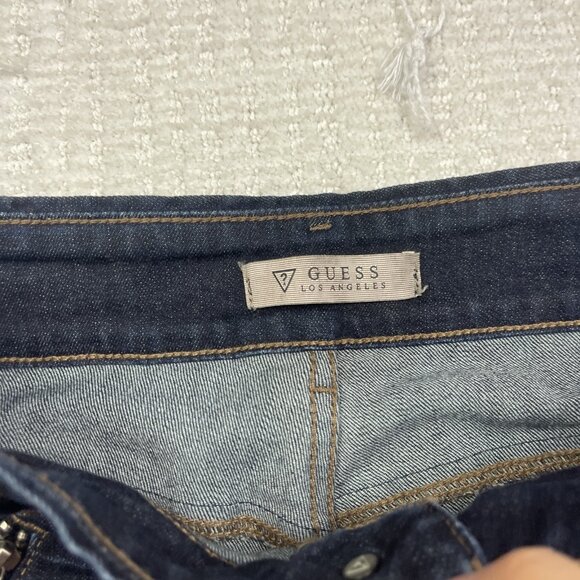 Y2K Guess Jeans Dark Wash Zipper pocket Denim Jeans Women Sz 27 Goth Emo Retro - Picture 5 of 10